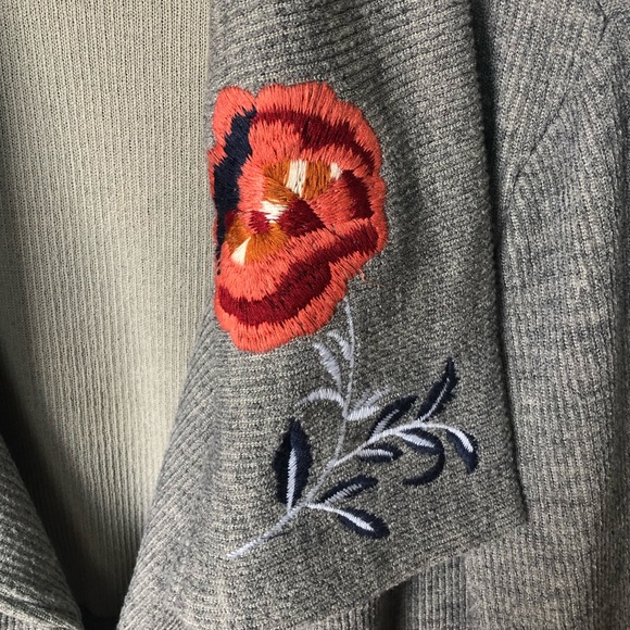 THML Embroidered Open Front Waterfall Jacket with Waist Cinch - Picture 6 of 16